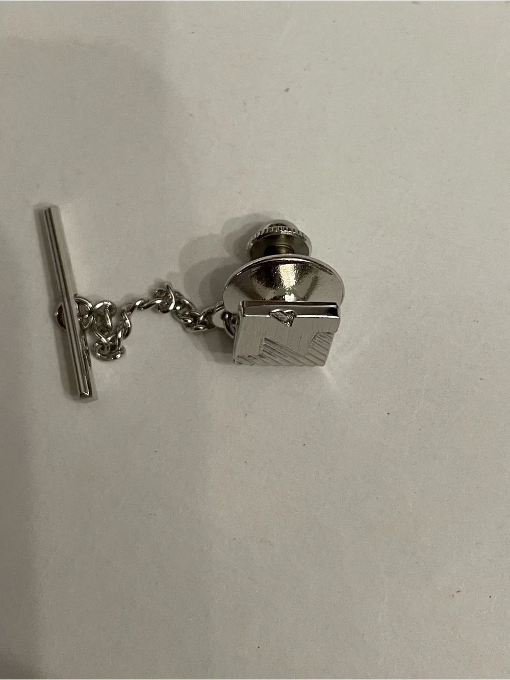 Nina Ricci Silver Square T-Bar Tie Tack Pin – Men’s Accessory like new